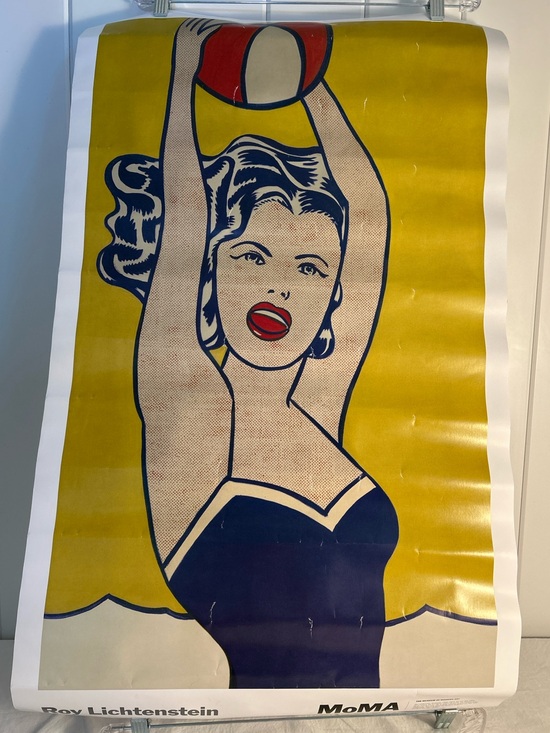 Moma Other - Vintage Roy Lichtenstein poster Girl With Ball MoMA NY pop art Print 2003 20x33